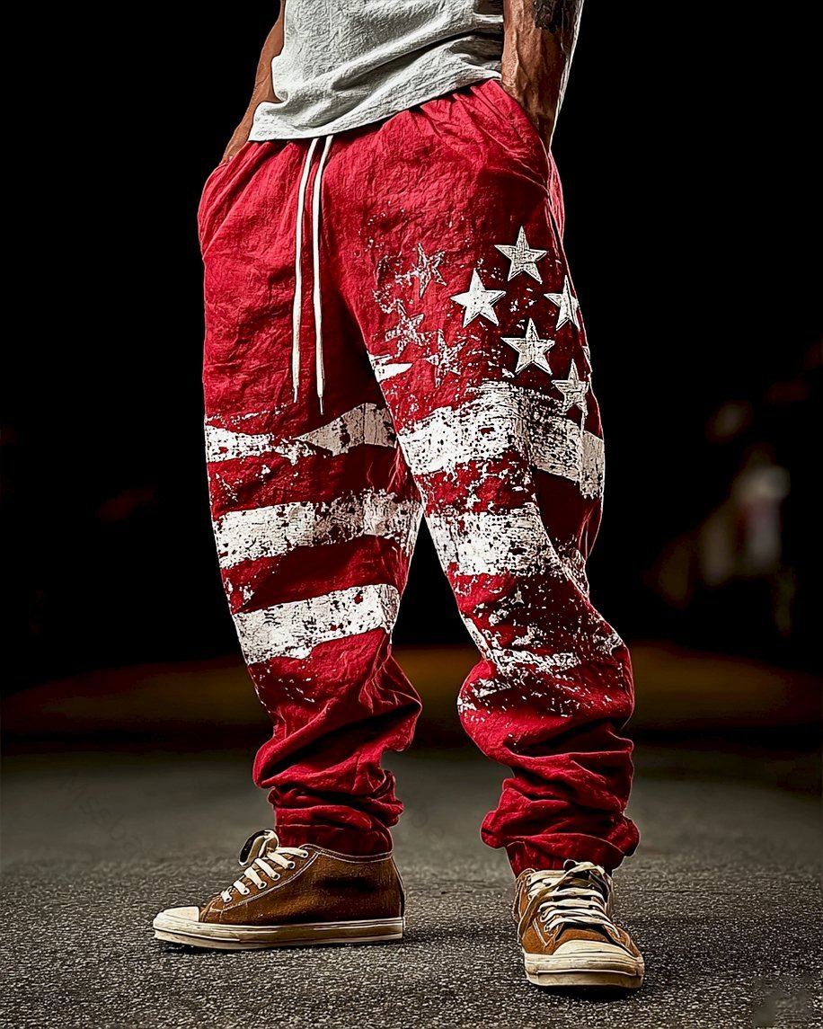 Men's Casual Fashion Trousers Celebrating the 250th Anniversary of the United States 7632
