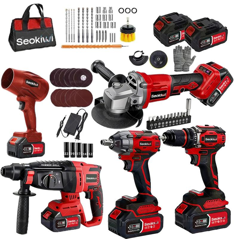 Kit de herramientas eléctricas- Taladro atornillador y llave de impacto , hogar y reparaciones, incluye estuche