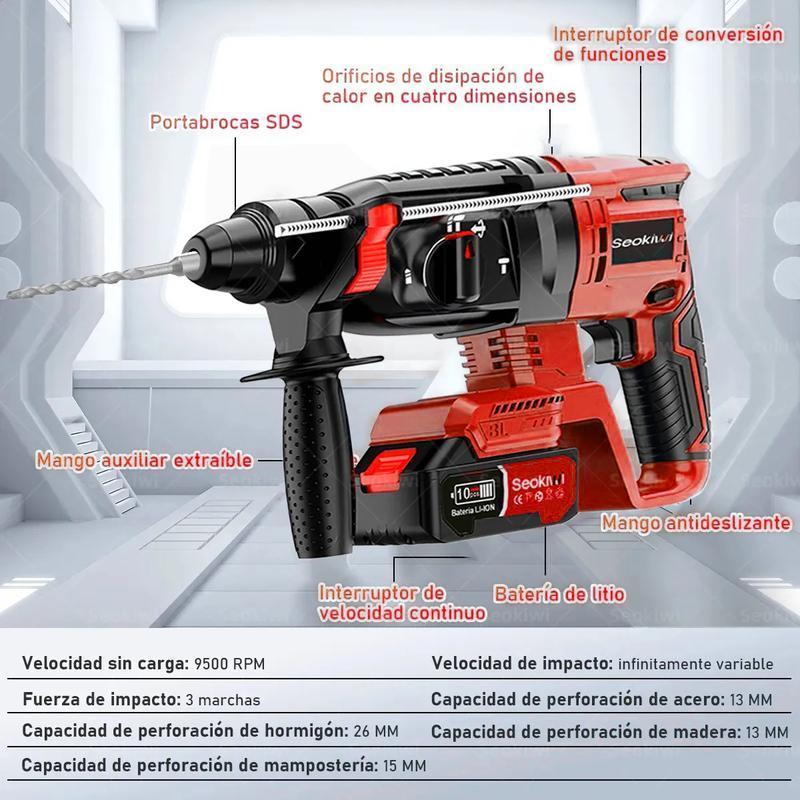 Kit de herramientas eléctricas- Taladro atornillador y llave de impacto , hogar y reparaciones, incluye estuche