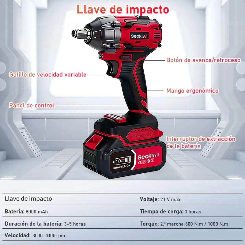 Kit de herramientas eléctricas- Taladro atornillador y llave de impacto , hogar y reparaciones, incluye estuche