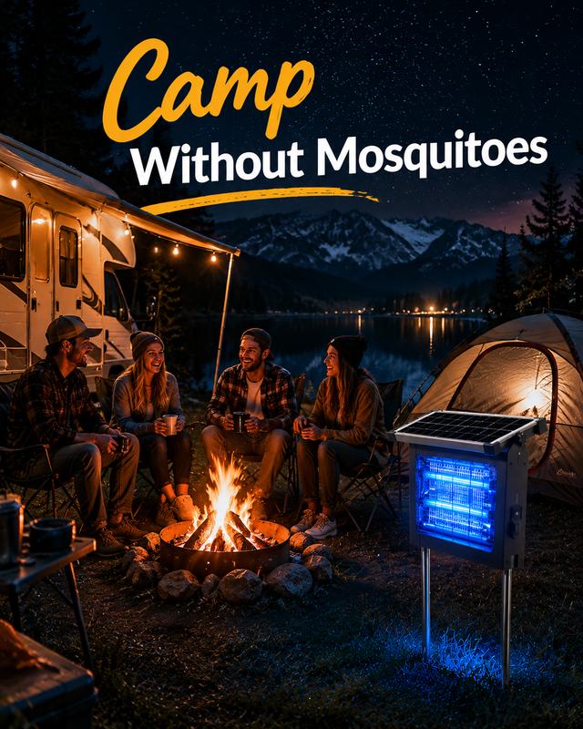 Exterminador de insectos solar para exteriores, exterminador de mosquitos con red eléctrica de 4500 V y luz UV, trampa recargable para moscas, control de insectos impermeable para patio, jardín, césped y patio trasero.