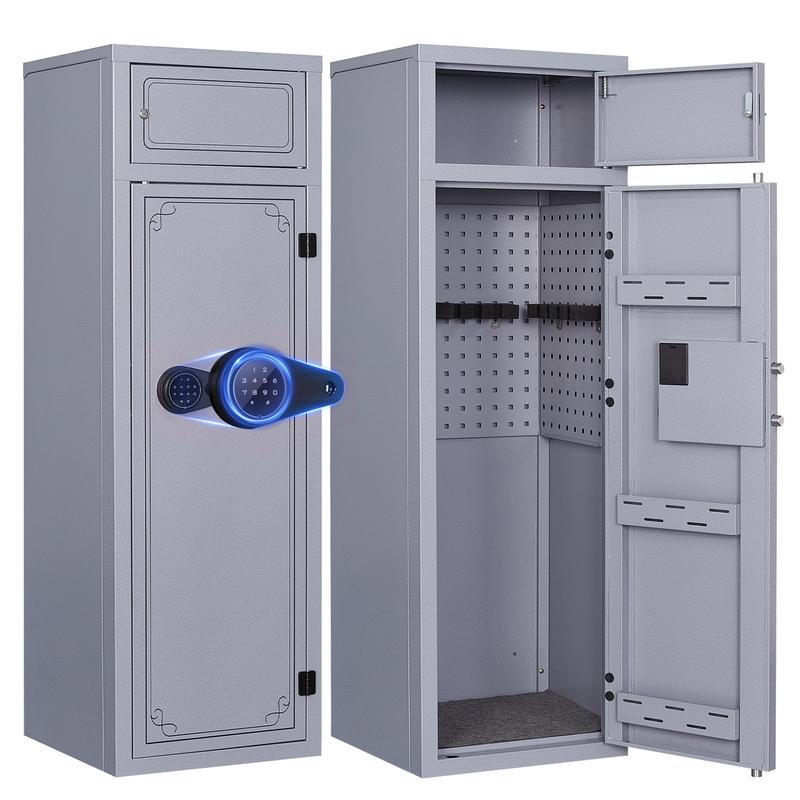 Caja fuerte para 12-15 armas para el hogar, armario electrónico grande con estantes extraíbles y caja de seguridad dedicada (sin ensamblar)