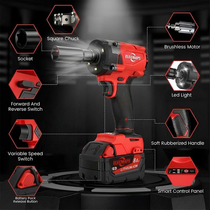 Llave de impacto inalámbrica 3 en 1 de 250 N, compatible con baterías M.18, ligera y compacta, ideal para uso doméstico.