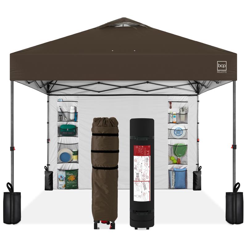 Toldo plegable de fácil montaje de 3x3 metros, tienda portátil con pared lateral, apertura con un solo botón, incluye estuche.