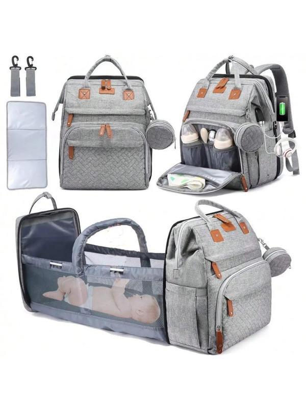 Mochila cambiador multifuncional Kabaqoo Cute con cambiador integrado, gran capacidad, ligera, plegable, portátil para recién nacidos, viajes y uso diario.