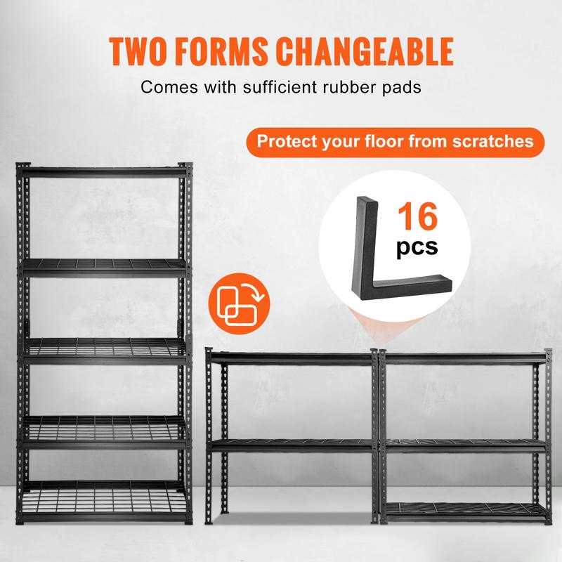 Estantería de almacenamiento ajustable de 5 niveles, capacidad de 907 kg, estantes metálicos resistentes para garaje, organizador de alambre, color negro, 91 cm de largo x 41 cm de ancho x 183 cm de alto para cocina, despensa, sótano, baño y lavandería.