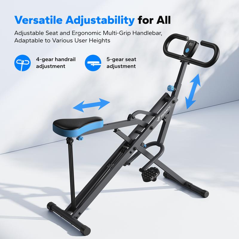 Máquina de remo y sentadillas 2 en 1 Merach, equipo de entrenamiento de glúteos y piernas con resistencia ajustable y monitor LCD, capacidad de 350 libras, ideal para gimnasio en casa para mujeres (Summervibes).