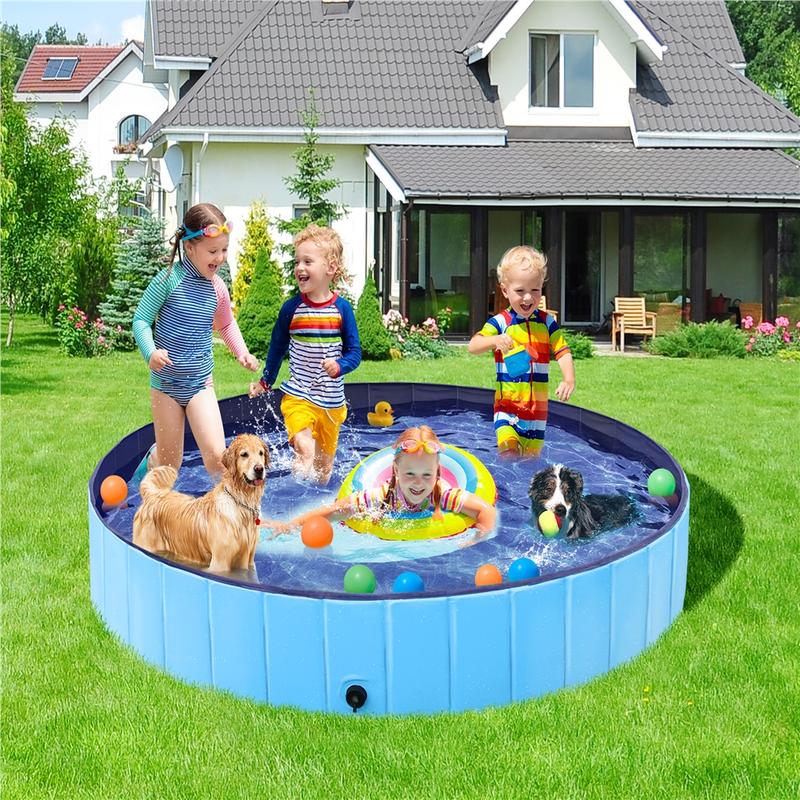 Piscina plegable para mascotas, bañera portátil para perros para interiores y exteriores, bañera portátil de PVC para perros para uso en jardín, playa, patio o en el hogar.