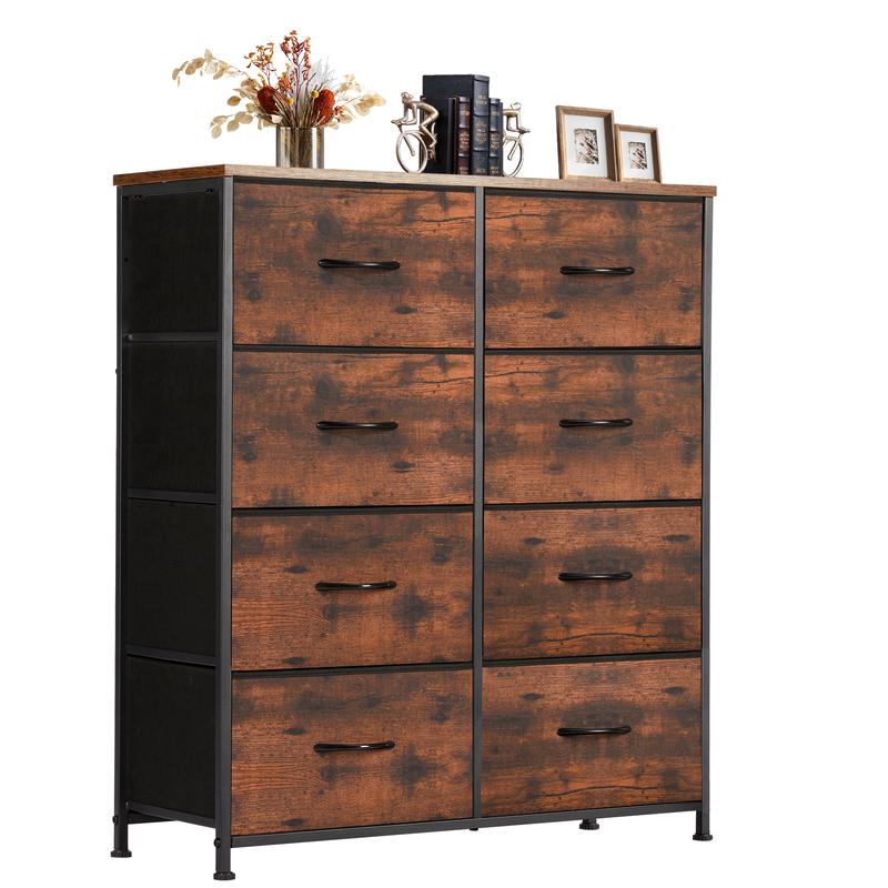 Cajonera organizadora de tela de 8 cajones - Cómoda moderna para dormitorio, armario y mueble de interior multiusos para sala de estar y apartamentos.