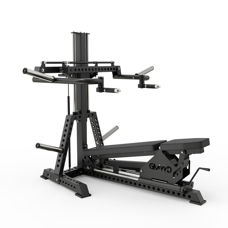 Máquina multifuncional V7 3 en 1 para press de banca y press de hombros, equipo de fitness para entrenamiento de fuerza con ángulos ajustables.
