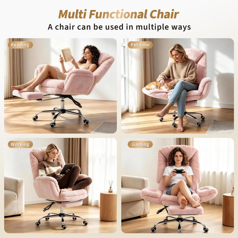 Silla de comedor ergonómica Garvee Criss Cross: respaldo alto, reposabrazos ajustables en 3 niveles, reposapiés, comodidad para piernas cruzadas, para personas altas y corpulentas, silla de escritorio con ruedas para juegos en el hogar o la oficina.