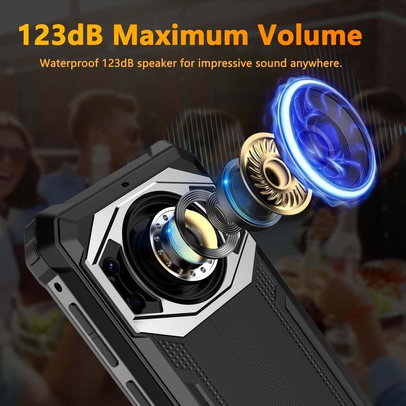 Teléfono resistente FOSSiBOT F101P, Android 13, 7 GB + 64 GB / 1 TB, smartphone resistente, batería de 10600 mAh, teléfono desbloqueado, volumen alto de 123 dB, cámara de 5,45" de 24 MP + 8 MP, smartphone resistente al agua, 4G, doble SIM, OTG, procesador
