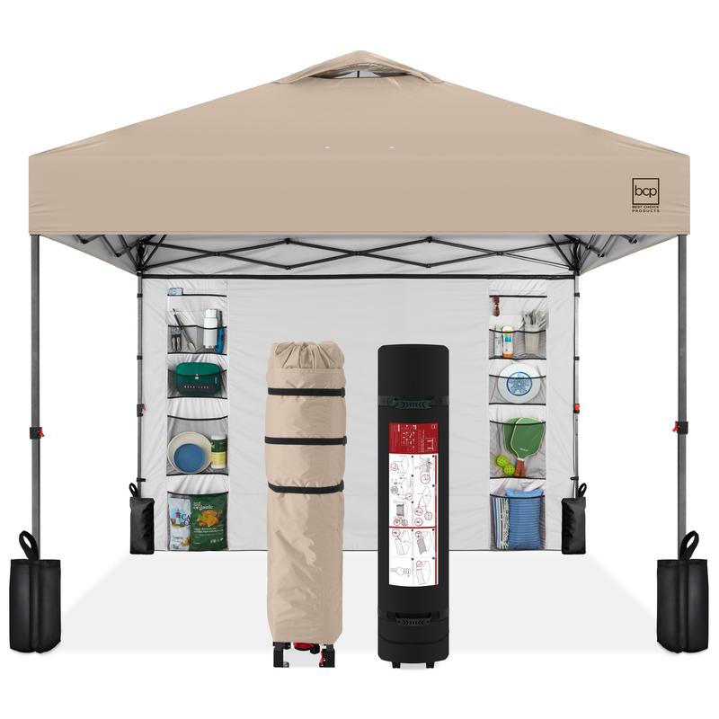 Toldo plegable de fácil montaje de 3x3 metros, tienda portátil con pared lateral, apertura con un solo botón, incluye estuche.