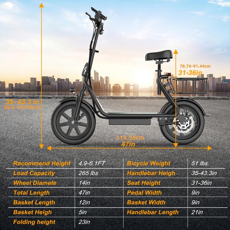 Patinete eléctrico, motor de 500 W, velocidad máxima de 35 km/h, batería de larga duración, autonomía de 35-45 km por carga, pantalla LCD, sistema de doble frenado. Patinete urbano para adultos.