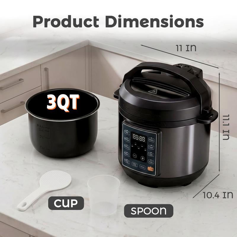 Olla a presión eléctrica: electrodoméstico de cocina multifuncional con programas preestablecidos para arroz, sopa, frijoles y preparación fácil de comidas familiares.