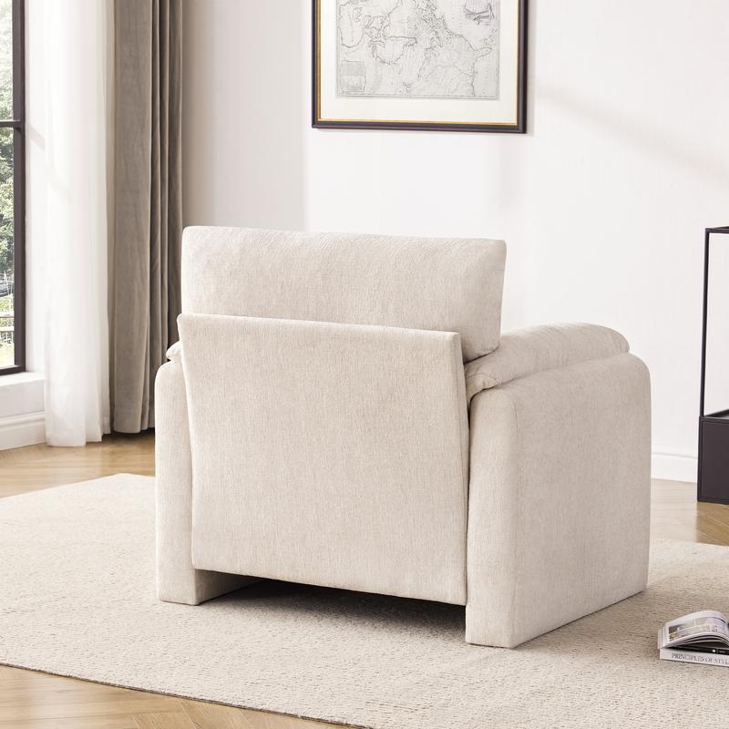 Sillón extragrande de chenilla, 98 cm de ancho, sillas auxiliares para sala de estar y dormitorio, sillón moderno, silla de lectura tapizada de mediados de siglo, silla cómoda para sala de estar, sillón individual tipo sofá