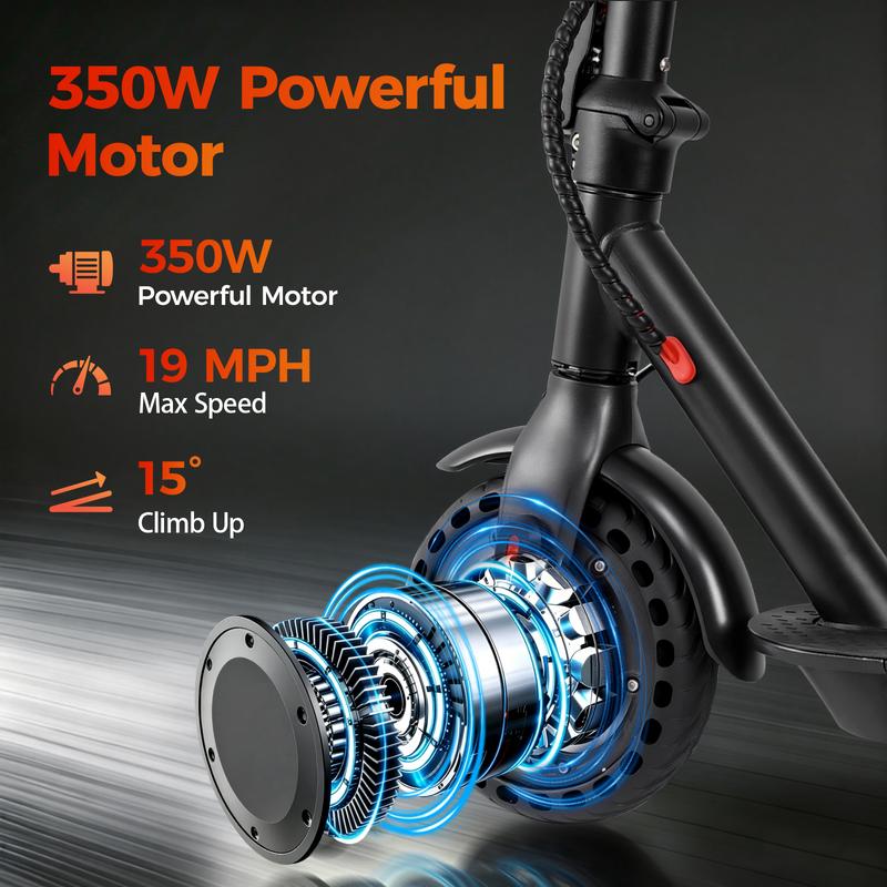 Patinete eléctrico, velocidad máxima de 30 km/h, autonomía de 34 km, motor de 350 W, batería de larga duración, neumáticos macizos de 21,5 cm, apto para subir cuestas, doble freno, control mediante aplicación, patinete plegable y portátil para desplazamie