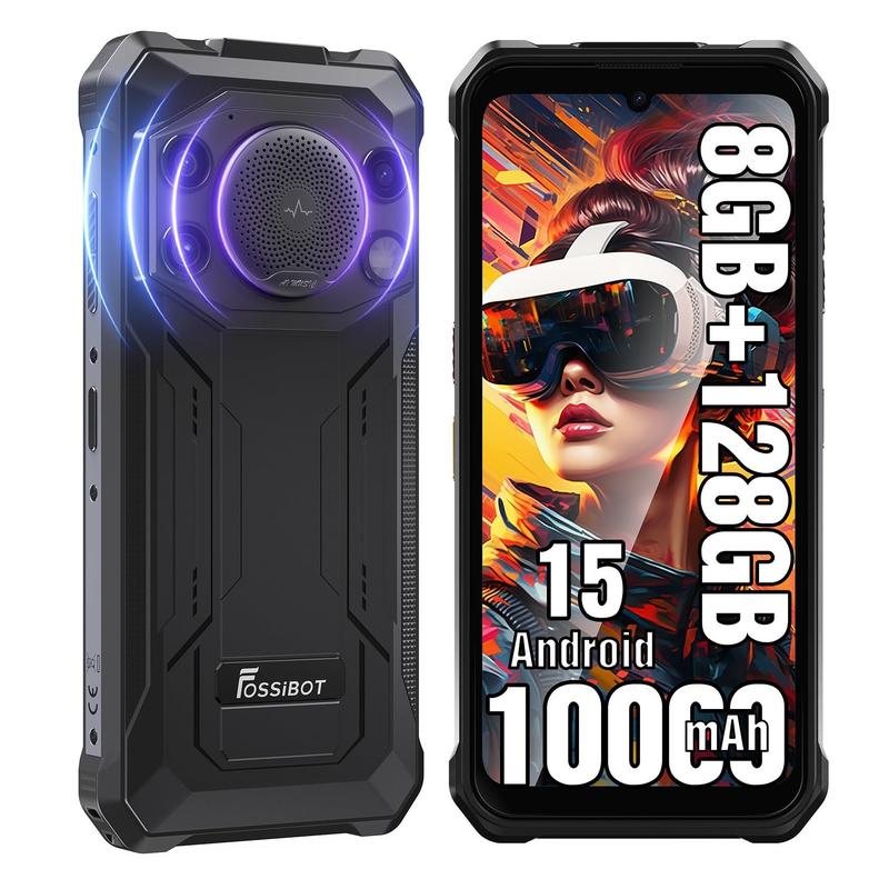 Teléfono resistente FOSSiBOT F101P, Android 13, 7 GB + 64 GB / 1 TB, smartphone resistente, batería de 10600 mAh, teléfono desbloqueado, volumen alto de 123 dB, cámara de 5,45" de 24 MP + 8 MP, smartphone resistente al agua, 4G, doble SIM, OTG, procesador