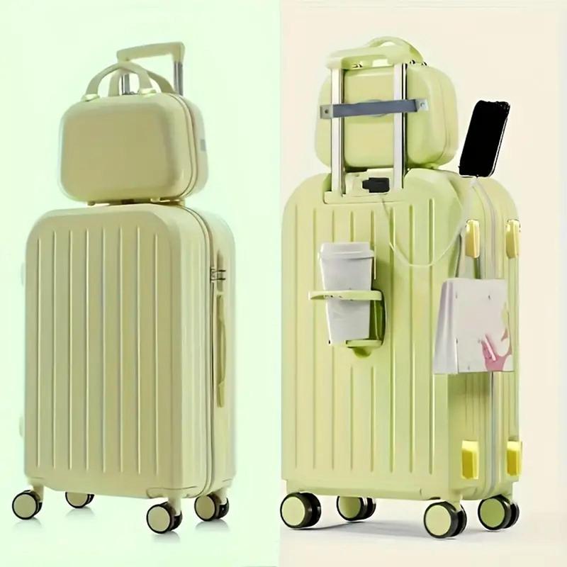 Juego de maletas pequeñas de 2 piezas de ABS+PC con carcasa rígida y diseño clásico, aptas para llevar a bordo. Maletas elegantes y duraderas, equipaje ligero con un bolso de mano. Tamaño cabina, color azul. Juego de maletas para la vuelta al cole.