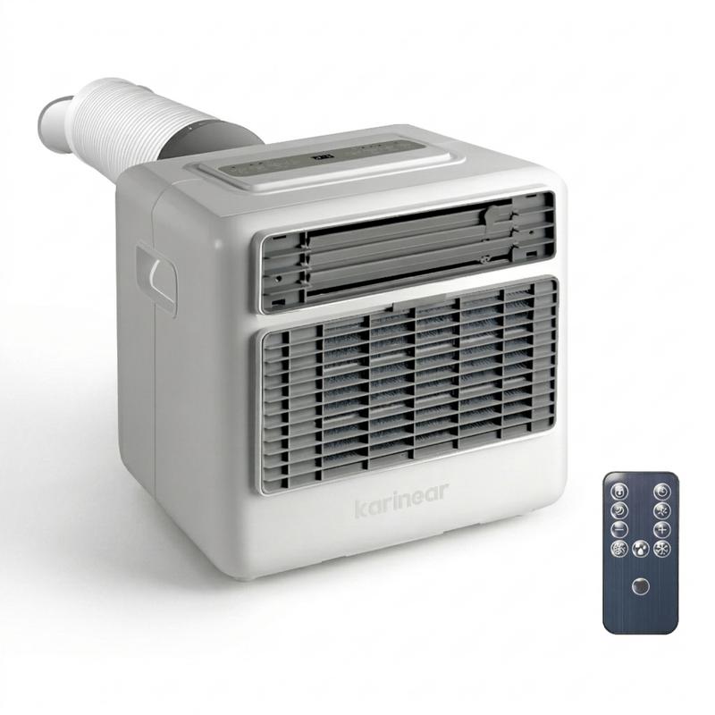 Aire acondicionado portátil Karinear, 3300 BTU (5000 BTU ASHRAE), enfriamiento rápido hasta 16 °C, 3 modos de enfriamiento, temporizador de 24 horas, duradero para camping, caravana, ventilador de refrigeración de aire acondicionado, unidad de aire acondi