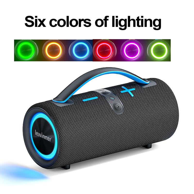 Oferta relámpago Altavoz inalámbrico Bluetooth portátil Lewinner, resistente al agua, 30W*2 altavoces duales, IPX7, portátil, con graves potentes, audio estéreo, luces RGB, emparejamiento TWS, ideal para fiestas en casa y al aire libre, playa. Ideas de re