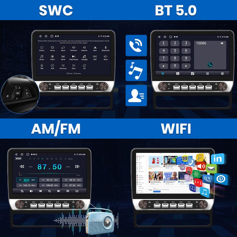 Autoestéreo para Toyota Tacoma 2005-2015, radio con pantalla táctil de 10.1 pulgadas con Android Auto, CarPlay inalámbrico, Bluetooth y WIFI, compatible con navegación GPS, accesorios para automóvil