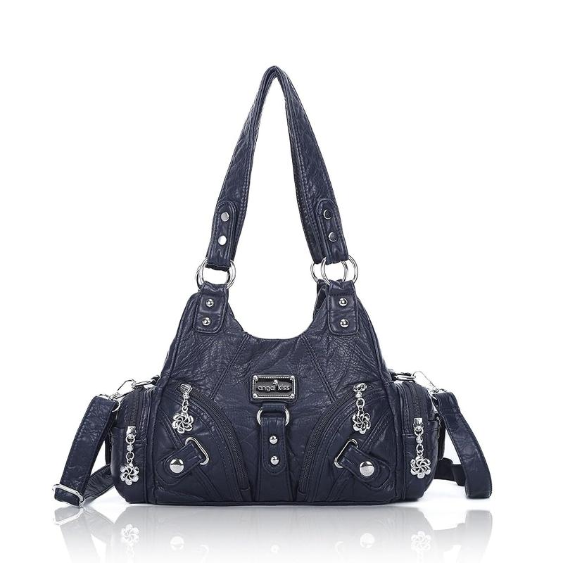 Bolso de mano pequeño y moderno para mujer Angel Kiss - Bolso tote multibolsillos de piel texturizada Vagen con cremallera, bolso de hombro Tramp, bolso Angel Kiss, accesorios para mujer, estilo veraniego