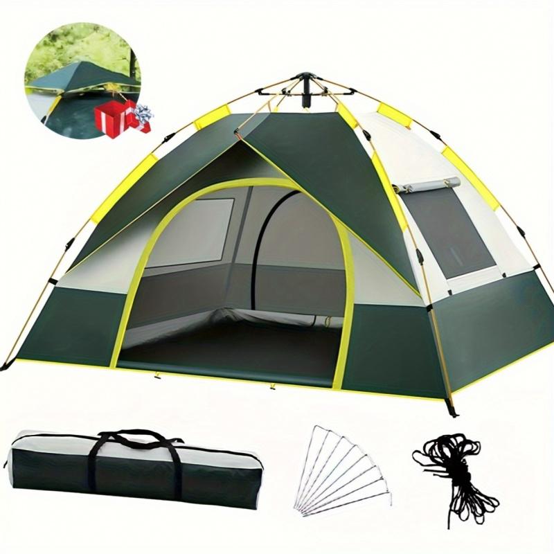 Versión Mejorada Tienda de Campaña 3/4 Personas, Casa de Campaña con 2 Puertas y 2 Ventanas, Material de Doble Capa,Resistente al Agua y al Sol  210*155*120