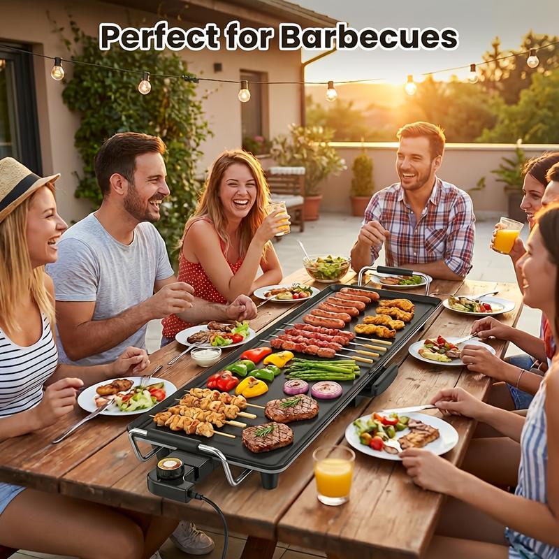 Plancha eléctrica Teppanyaki de 91 cm (36 pulgadas), parrilla para barbacoa de sobremesa con superficie antiadherente y ajuste de temperatura regulable.