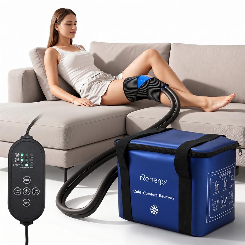 ¡Calidad superior a un precio increíblemente bajo! Máquina de crioterapia, temporizador programable para la rodilla después de una cirugía, máquina de crioterapia portátil con bomba silenciosa, almohadilla fría grande para tobillo, articulaciones del braz