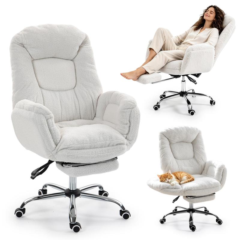 Silla de comedor ergonómica Garvee Criss Cross: respaldo alto, reposabrazos ajustables en 3 niveles, reposapiés, comodidad para piernas cruzadas, para personas altas y corpulentas, silla de escritorio con ruedas para juegos en el hogar o la oficina.