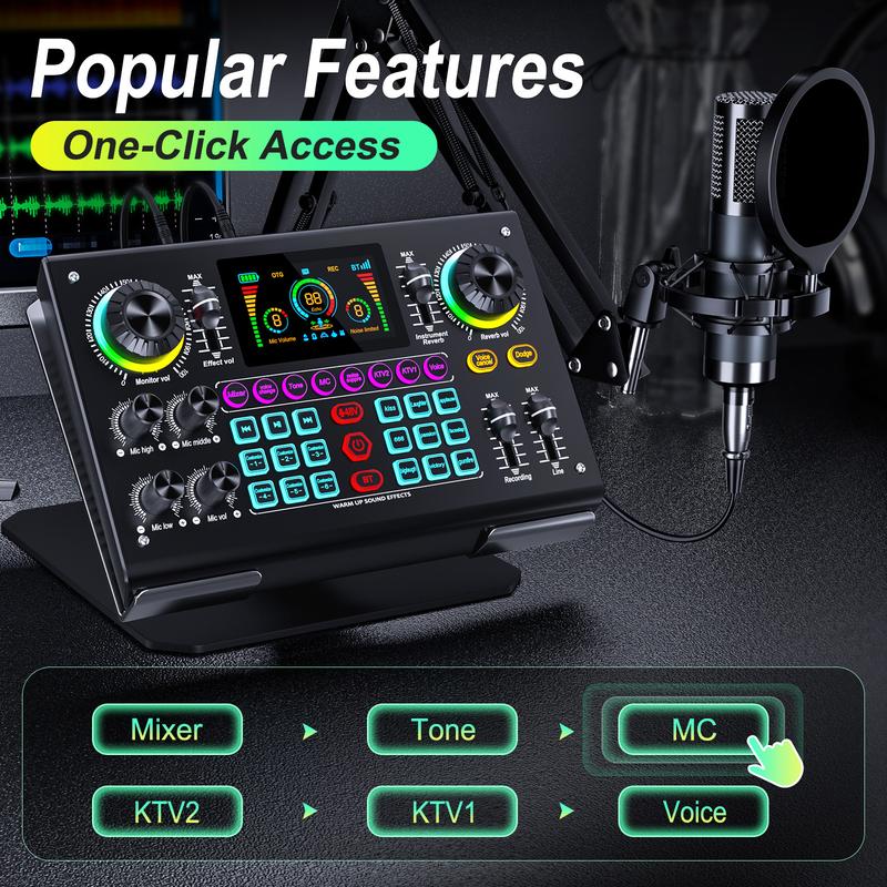 Mezclador de audio USB Ideanthro C200 PRO-P15, tarjeta de sonido DSP de doble núcleo con micrófono y auriculares duales, cambiador de voz y ecualizador para streaming, grabación y la mayoría de las plataformas en vivo. #VictoriasDeVerano #OfertasParaTi