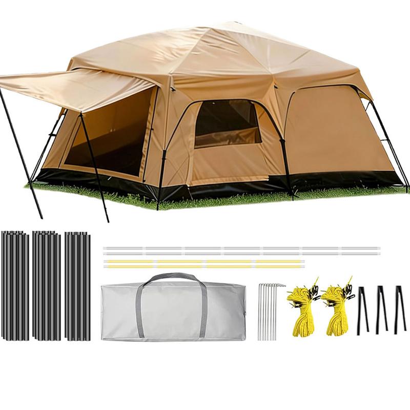 【Artículos esenciales para acampar】Tienda de campaña familiar extragrande 2026 para 10-12 personas, impermeable, de montaje instantáneo, de poliéster Oxford, ligera, con ventanas de malla y doble puerta. Accesorios para acampar al aire libre, senderismo,