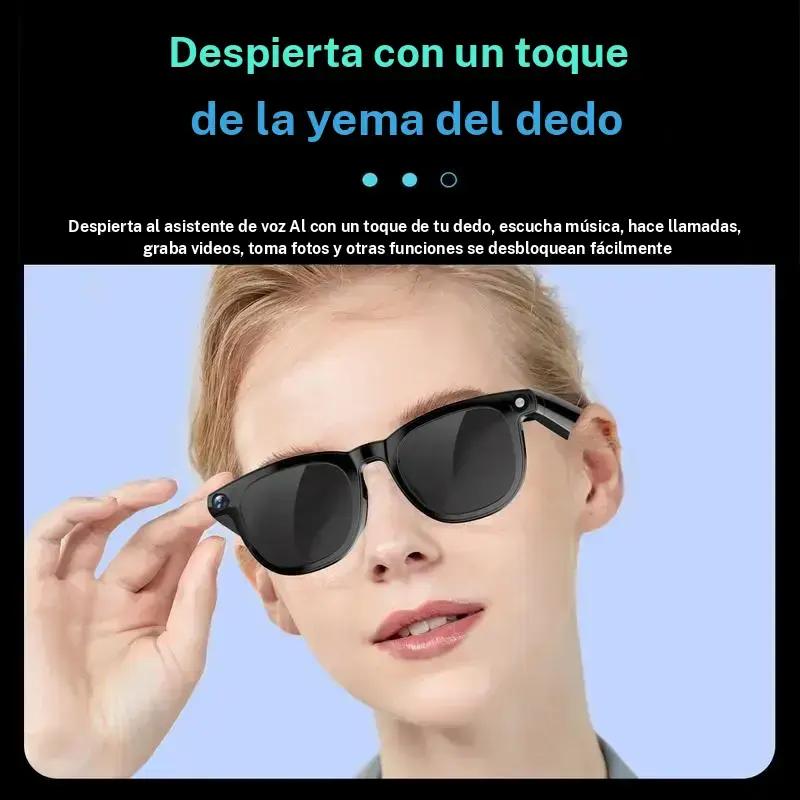 AI Shot Smart Glasses 8MP HD Camera 1080P Video Recording 4GB Internal Storage Wifi Bluetooth Calls Magnetic Charging Free Sun and Transparent Lenses