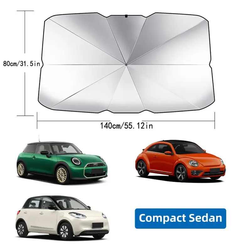 Parasol portátil y plegable para parabrisas de coche - Material de hierro