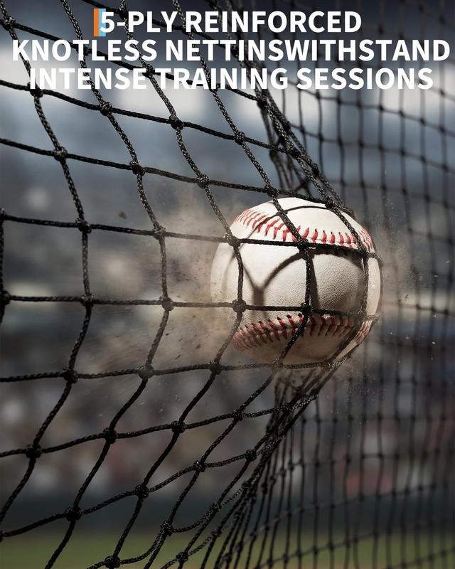 Jaula de bateo de béisbol Garvee de 10 metros con estructura y red - Ideal para entrenamiento en el patio trasero o en el campo, práctica de bateo, lanzamiento y golf.