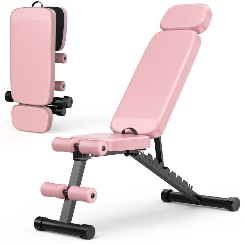 Banco de pesas ajustable Bearbro de 9 posiciones, banco de entrenamiento plegable tipo olímpico para gimnasio en casa, entrenamiento de fuerza de cuerpo completo, soporta hasta 800 libras.