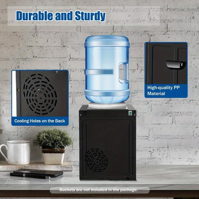 Dispensador de agua de carga superior, dispensador eléctrico de agua fría y caliente de escritorio con 3 ajustes de temperatura, dispensador de agua de encimera de 1.1 a 5 galones para el hogar, la oficina o el dormitorio.