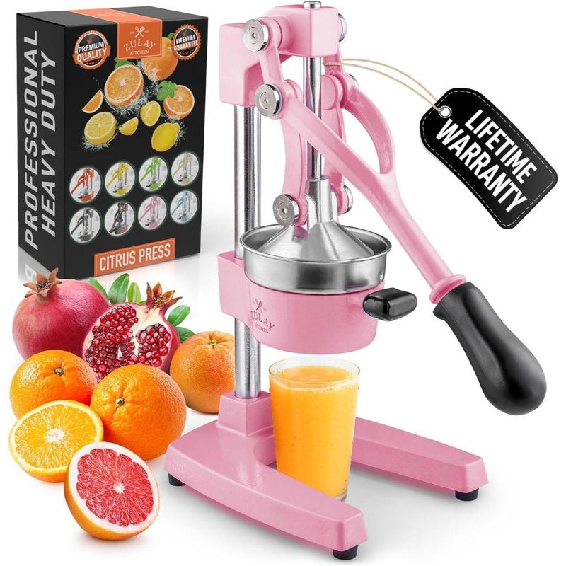 Exprimidor profesional de hierro fundido de alta resistencia para cítricos - Tazón de 12,7 cm, diseño duradero para una máxima extracción de jugo, fácil de limpiar y seguro de usar, garantía de por vida - Fruta