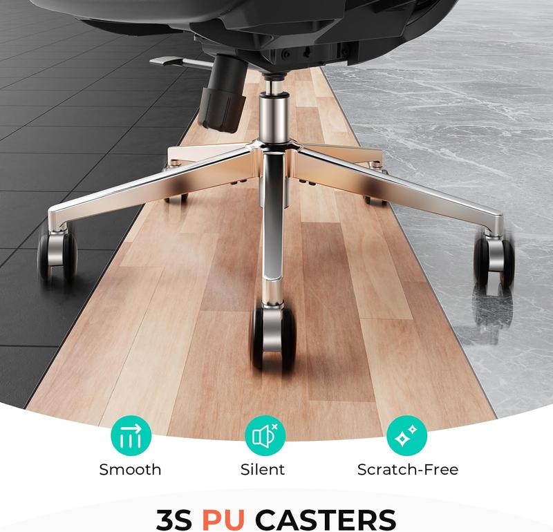 Silla de oficina ergonómica moderna ajustable CAPOT Aerovith de malla - Giro de 360 ​​grados, ruedas giratorias, excelente soporte lumbar, reposabrazos abatibles, asiento ajustable en altura, ideal para largas jornadas de trabajo en el escritorio, silla e