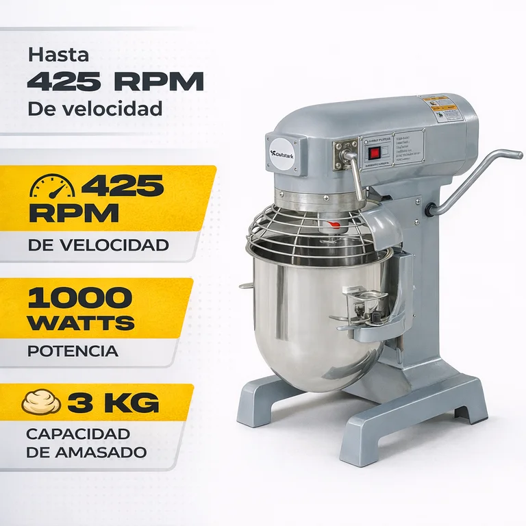 Batidora Industrial Gutstark 20lt Planetaria Pedestal 750w Accesorios