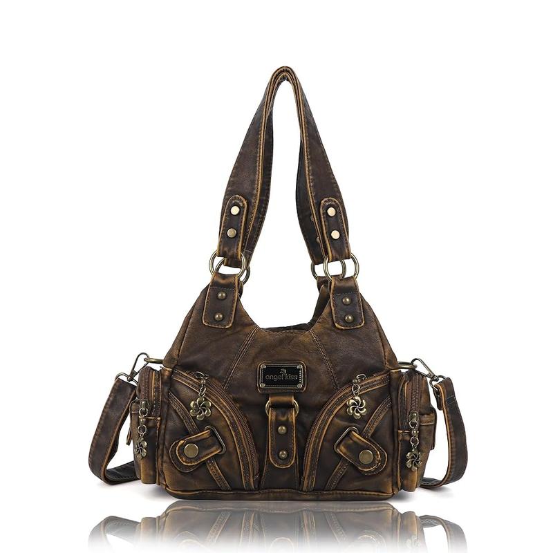 Bolso de mano pequeño y moderno para mujer Angel Kiss - Bolso tote multibolsillos de piel texturizada Vagen con cremallera, bolso de hombro Tramp, bolso Angel Kiss, accesorios para mujer, estilo veraniego
