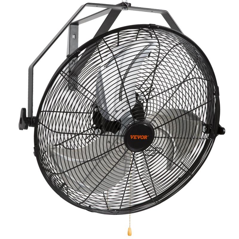 Ventilador de pared impermeable IP44, 3 velocidades, alta velocidad máxima de 4150 CFM, ventilador de pared industrial, comercial o residencial para almacén, invernadero, taller, patio, negro.