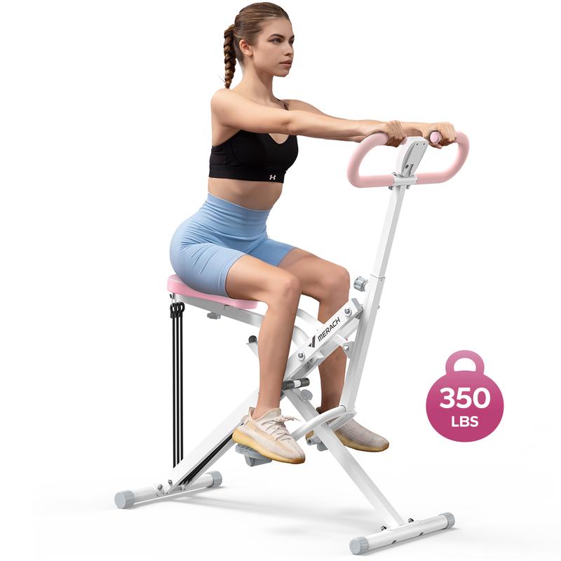 Máquina de remo y sentadillas 2 en 1 Merach, equipo de entrenamiento de glúteos y piernas con resistencia ajustable y monitor LCD, capacidad de 350 libras, ideal para gimnasio en casa para mujeres (Summervibes).