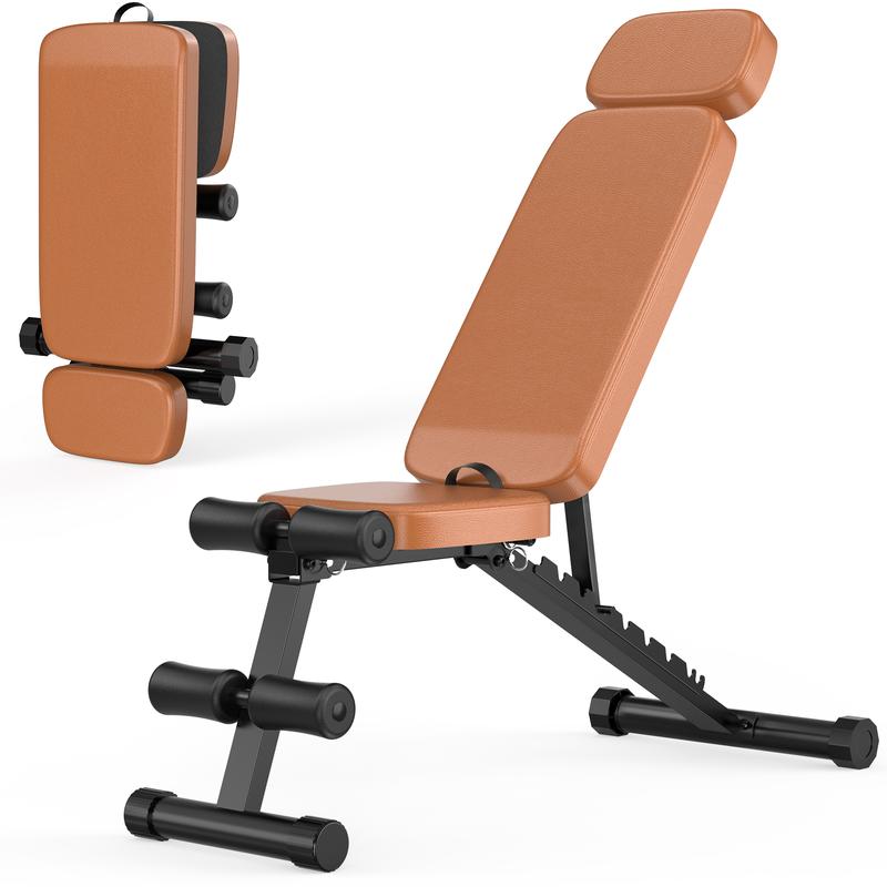 Banco de pesas ajustable Bearbro de 9 posiciones, banco de entrenamiento plegable tipo olímpico para gimnasio en casa, entrenamiento de fuerza de cuerpo completo, soporta hasta 800 libras.