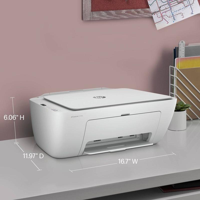 Impresora multifunción inalámbrica a color HP DeskJet 2734e con escáner, copiadora, Instant Ink y HP+ (26K72A)