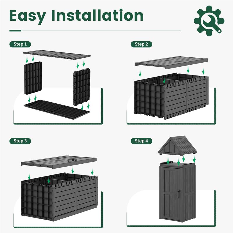Armarios de almacenamiento para exteriores, armarios de limpieza y armarios para herramientas, resistentes a la lluvia y al sol, ideales para patios y jardines mexicanos, cobertizos para herramientas de jardín y cajas de almacenamiento para el patio trase