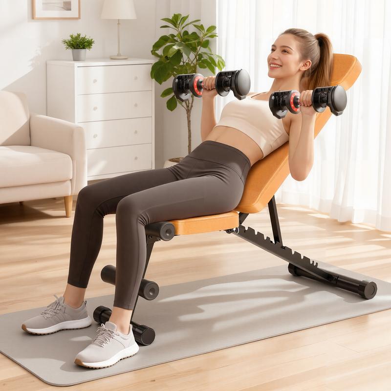 Banco de pesas ajustable Bearbro de 9 posiciones, banco de entrenamiento plegable tipo olímpico para gimnasio en casa, entrenamiento de fuerza de cuerpo completo, soporta hasta 800 libras.