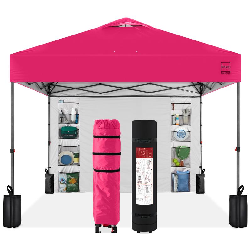 Toldo plegable de fácil montaje de 3x3 metros, tienda portátil con pared lateral, apertura con un solo botón, incluye estuche.