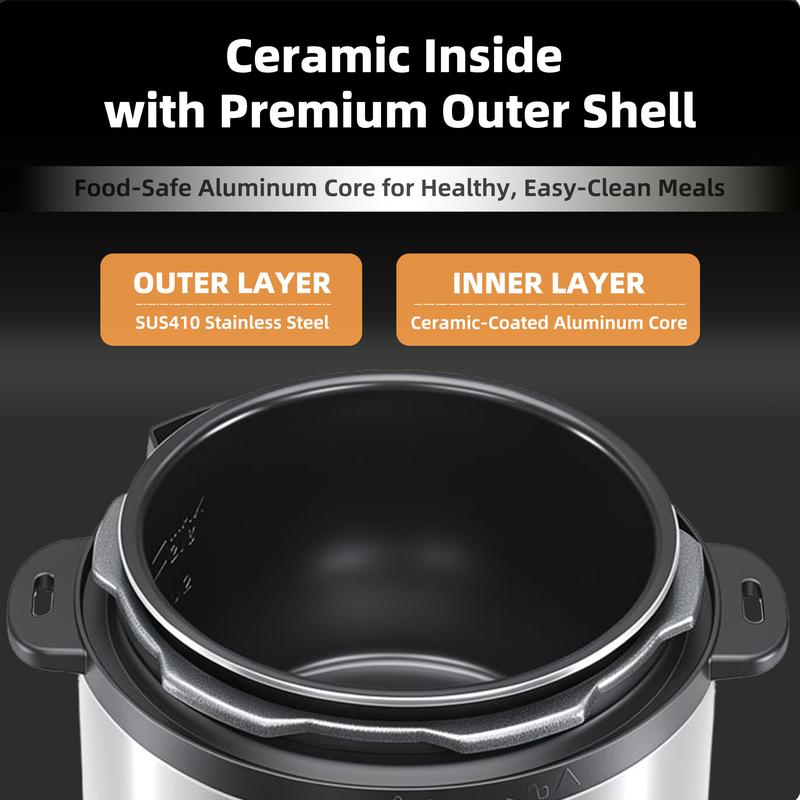 Olla a presión eléctrica: electrodoméstico de cocina multifuncional con programas preestablecidos para arroz, sopa, frijoles y preparación fácil de comidas familiares.